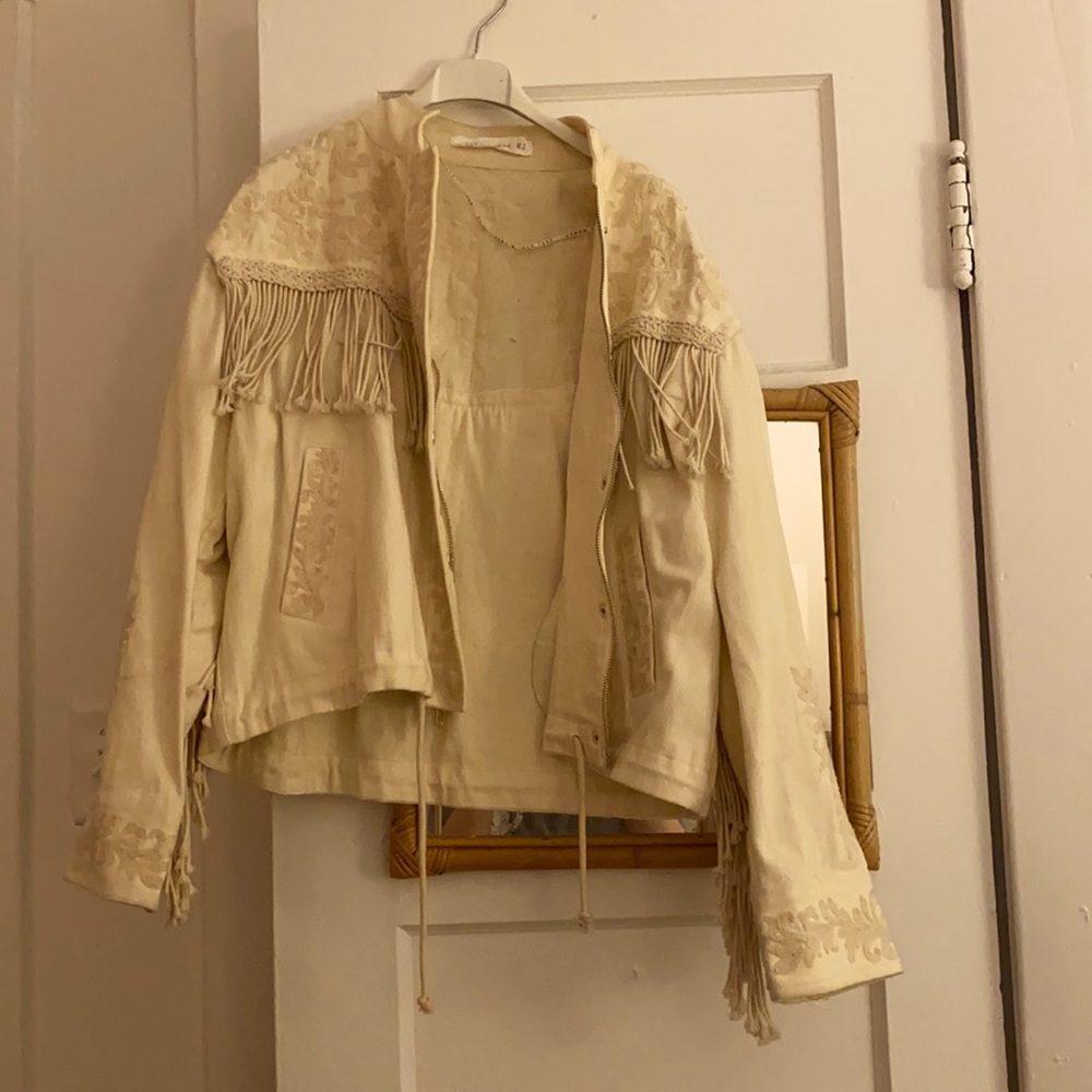 COPY - Small - Embroidered Fringe Jacket - Zara